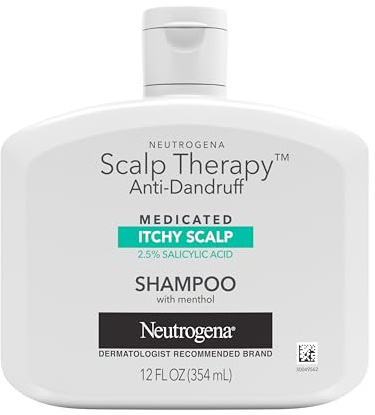 Neutrogena Scalp Therapy Anti-Dandruff Shampoo for Itchy Scalp, 2.5% salicylic acid with Peppermint Fragrance, 12 fl oz