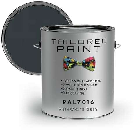 RAL7016 Anthracite Grey 1L Litre Direct To Metal 1k Brush or Spray On Paint Gloss Smooth Finish Exterior & Interior (All-in-One Primer, Undercoat & Topcoat - Corrosion & Rust Resistant)