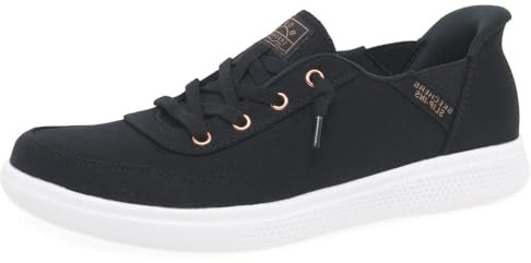 Skechers Women's Skip Cute B Cute Sweet Sneaker, Black Canvas, 6 UK