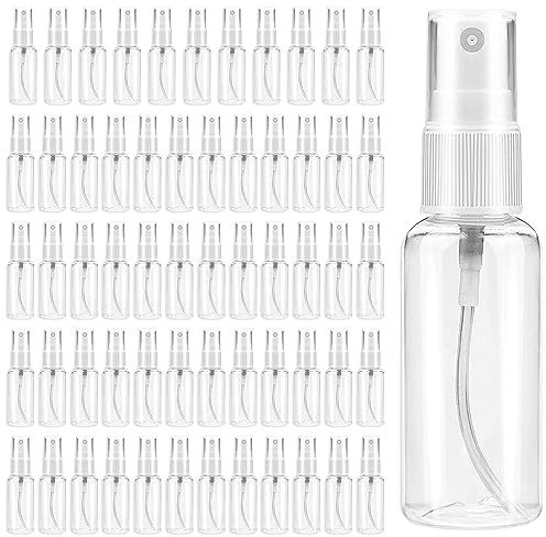 mizikuu 60 Pezzi Bottiglie Spray, 30ml Flacone Spray Vuoto 30ml Spray Bottle Plastica Bottigliette Spray Vuote Trasparente portabilità Spruzzini per Liquidi,profumi, oli e agenti fissanti