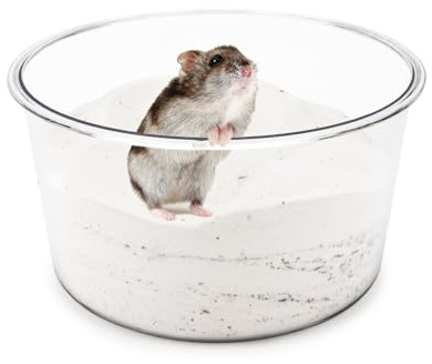 Wontee Hamster Sand Bath Sand Box Container Digging Hamster Bathroom for Hamsters Mice Syrian Hamsters Gerbils Small Animals (Circle- 7.1 x 3.9)