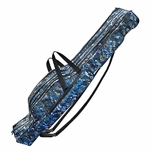 Acemall 3 Schicht Angeltasche Rutentasche Rutenfutteral Angelkoffer, Portable Folding Angelrute Tasche, Wasserdicht Angeltasche Rod Case Angelrute Werkzeuge Angelkoffer wasserdichte Zum (150cm)