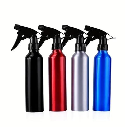 Aluminum Spray Bottles Mist Bottle Empty Cleaning Sprayer Atomiser Mister For Hair Dressing Water Misting Plastic Pressurised Hand Trigger Stream Nozzle Barber Garden Travel Refillable 300ml (1 Pc)