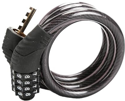 Fahrrad-Kettenschloss, Fahrrad-Zahlenschloss – 4-stelliges Zahlenschloss – Fahrradnummernschloss aus Metall, Spulendesign, für Inc