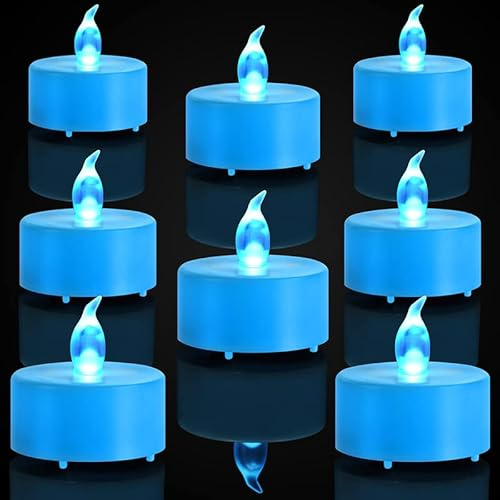 Biyanuo Lot de 24 bougies chauffe-plat LED sans flamme réalistes et lumineuses clignotantes - Batterie extra longue de 200 heures - Pour mariage, festival, fête, décoration principale