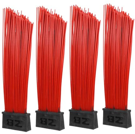 Gatuida 4pcs Cleaning Broom Push Broom Head Steel Wire Bristles for Dust Removal Portable Utility Brush