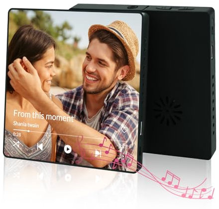 Custom Music Fridge Magnet, Personalised Recordable Music Fridge Magnet, Personalised Photo Gifts for Girlfriend Boyfriend, Musical Fridge Magnets for Anniversaries Birthday (Style 1)