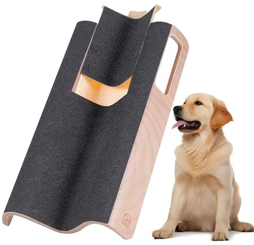 LovIntry Rascador de uñas en Forma de M para Perros con Caja de premios, Lima de uñas para Perros y facilita el acortamiento de Las uñas Laterales (L, con Caja de premios)