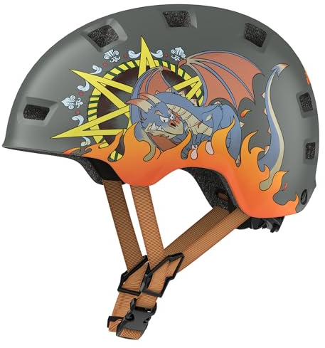 GLAMVILLA Casque de skate - Casque de vélo ultra léger - Pour enfant/femme/homme - Réglable - Unisexe - Pour skateboard, scooter électrique, scooter et BMX, seulement 260 g/270/280 g (04 dinosaure