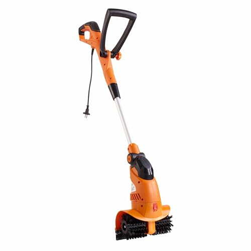Profi-Partner - Limpiador de suelo eléctrico con cepillos intercambiables | Para suelos duros y juntas | Incl. Cepillo de nylon y alambre de acero | Mango telescópico, ajustable | 230 V | Para