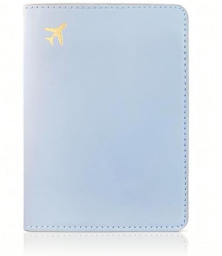 toTravelGear Passport Holder for Travel Essentials,RFID Blocking Passport Cover Case for Travel Accessories,Travel Wallet for Women Men (Light Blue)