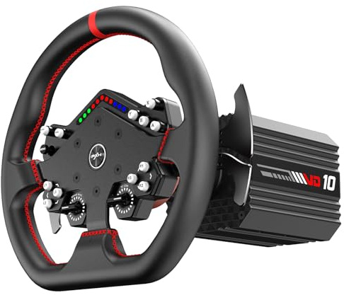 PXN VD10 + W DS R2 – Kit Volante Direct Drive 10Nm con Volante W DS R2, Wheel Gaming PC USB Compatibile Windows 7/8/10/11 per Sim Racing