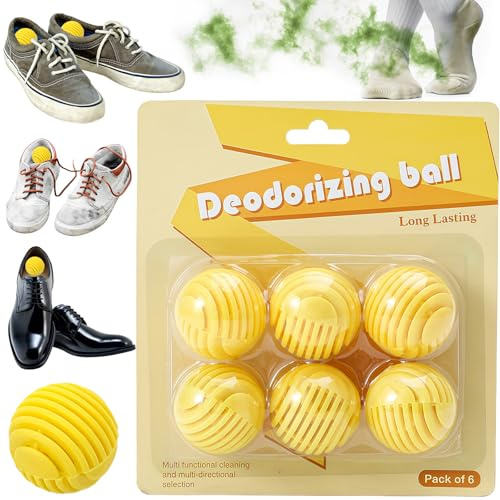 Shoe Deodorizer Balls 6Pcs,Shoes Air Freshener,Shoes Fresheners,Shoe Smell Remover,Ball Deodorant, For Mens, Deodorizer Balls,Ball Deodorant, Lemon Flavor