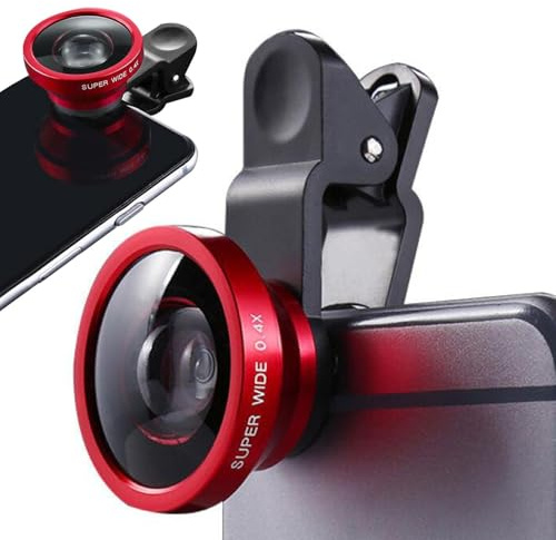 Kameralins för smartphone - metall + glas 3,5 x 2,8 cm | Clip-objektiv för