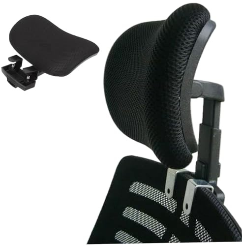 Attacco per poggiatesta per sedia da ufficio, supporto ergonomico per il collo staccabile, cuscino poggiatesta in rete traspirante con clip per sedia in rete, nero