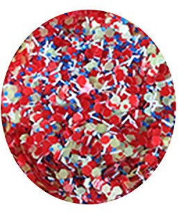 Circles & Strips Glitter Mixed Chunky - Festival Makeup Body Face Nail - 200 Col (Red Yellow Black - Circles Strips - K069.10)