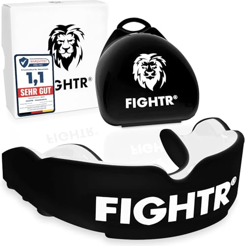 FIGHTR® Premium Mundschutz - ideale Atmung & leicht Anpassbar | Sport Zahnschutz für Boxen, MMA, Muay Thai, Hockey & Kampfsport | inkl. Hygiene Box