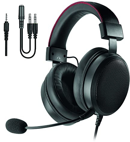 DR1TECH Blackjack Gaming Kopfhörer Mit Kabel Und Mikrofon Für PS5 Konsole [3D Audio], PS4, Xbox und Smartphone - 40mm Over Ear Kopfhörer Treiber mit Audio Stereo (Full Immersion) [Amazon Exclusive]