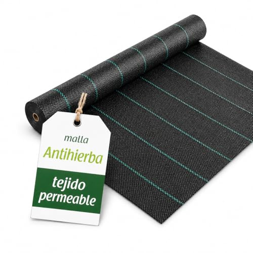 Malla Antihierba 105g – Resistente y Fuerte – Ideal para Tapar Sitios – Huerto y Jardín – No Tiene Desgaste con el Tiempo – Clientes lo Corroboran - Rollo 1x100m– Flornatur