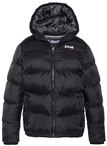 Schott NYC Garçon Utah2b DOUDOUNE CAPUCHE KIDS EMPIECEMENT EPAULE SCHOTT, Noir, 16 ans EU