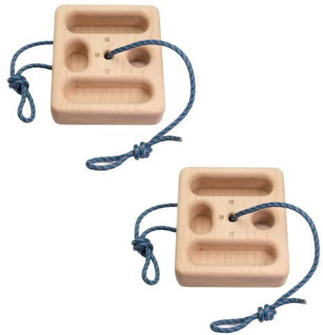 WhiteOak Pocket 2 Stück I Portable Hangboard aus Holz 12x10x3 cm Tragbare Klettertraining Board I Fingerboard Klettern Trainingsboard Boulder Zubehör