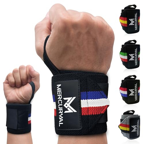 MERCURYAL 2 Muñequeras Gym - Crossfit - Nuevo diseño Avanzado de Francia - Accesorios Fitness – Wrist Wraps - Muñequeras Deportivas para Hombres y Mujeres