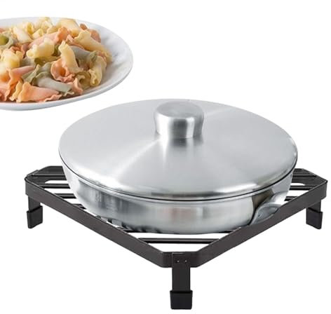 Supporto triangolare per pentole, resistente al calore, elegante supporto per treppiedi per pentole e padelle, organizzatore di stoccaggio della cucina, elegante piano di lavoro Displa