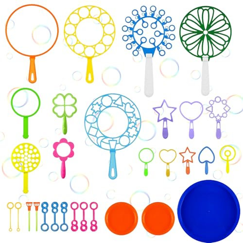 30-teiliges Seifenblasenset, Seifenblasenstab-Set, Seifenblasenstäbe mit Ablage für Gartenpartys drinnen und draußen, Kindergeburtstage, Hochzeiten