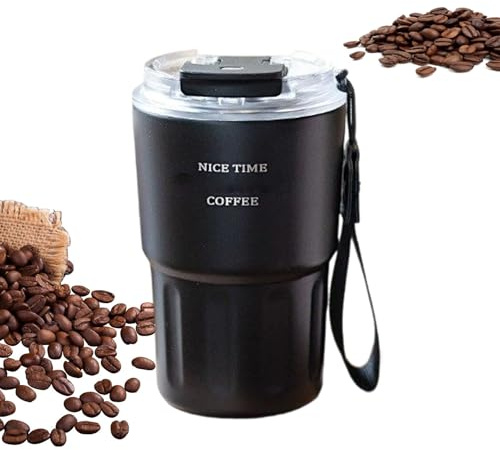 Niesel Vasos Tumbler, 360 ml con tapa y pajita – Termico Reutilizable Mantiene Bebidas Calientes Y Frías Para Uso Diario Viajes Y Diarios