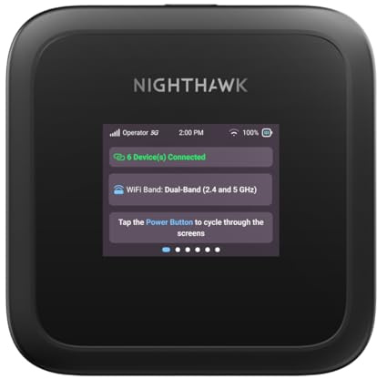 NETGEAR Nighthawk M3 – 5G Mobile Router with WiFi 6, up to 2.5Gbps - Sim Slot Unlocked - Portable WiFi Hotspot for Personal/Business - 5G & 4G MiFi - AX3600 WiFi 6, up to 32 Devices (MH3150) (Renewed)