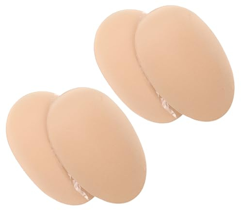 PENIKOKO 2 Pairs Men’S Silicone Muscle Chest Pad Inserts, Self-Adhesive Invisible Push-Up Cushion for Sports, Cosplay, and Everyday Use, Khaki Color