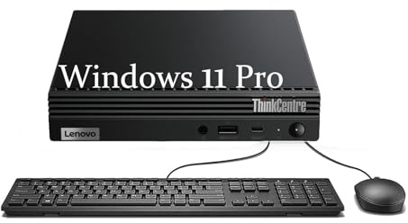 Lenovo ThinkCentre M75q Gen 2 Tiny PC Ordinateur de Bureau, AMD Ryzen 3 Pro 5350GE 3.6GHz, 8 Go RAM, SSD 256 Go, Clavier QWERTY américain, Souris, USB WiFi, Windows 11 Pro (reconditionné)