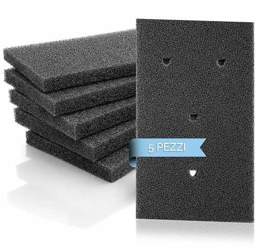 Generico Filtro Asciugatrice, Filtro per Asciugatrice in Spugna Poliuretanica, Ricambio Lavabile Nero 11,5 x 23 x 1,4 cm, Set 5 Pezzi
