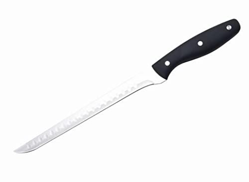 NERTHUS FIH 379 Coltello da prosciutto in acciaio inossidabile, nero, punta affilata
