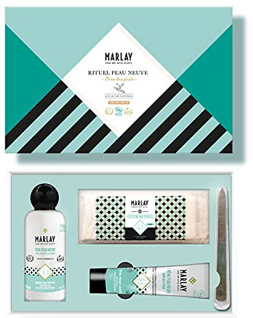 Marlay Cosmetics - Coffret Rituel Soin Peau Neuve - Lotion & Crème Pieds Secs et Abimés - Chélidoine Bio - 99% Origine Naturelle - Soigne Callosités, Cuticules, Cors & Crevasses - Fabriqué en France