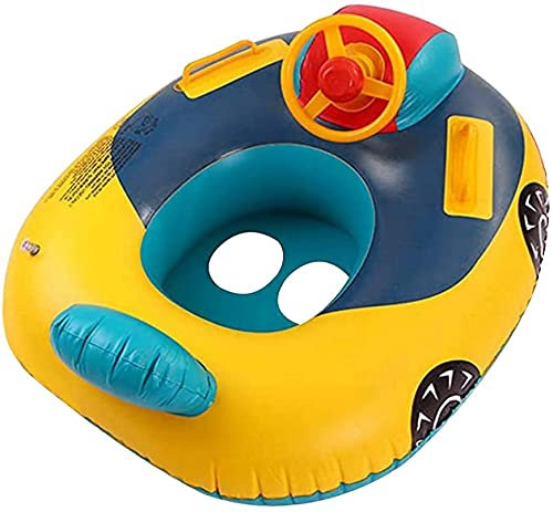 Aufblasbare Baby Schwimmring für Kinder 1-5 Jahre, Baby Auto Schwimmsitz mit Lenkrad Schwimmen Float Ring Kleinkinder Schwimmtrainer Schwimmhilfe Ride-On Kinderboot Schwimmbad Schwimmreifen