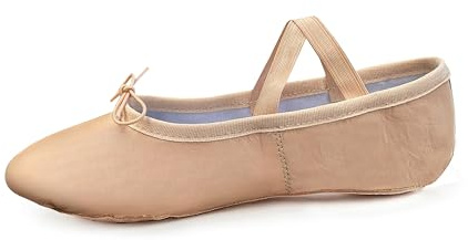 iKelpie Pink/Black Ballet Shoes for Girls Leather Ballet Flats Sole Dance Yoga Gymnastics Slippers for Girls Toddlers Men’s Women & Boys