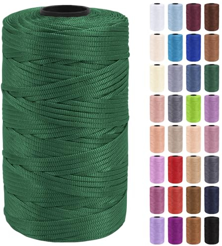 Uiopa Hilo Macrame 3mm x 200m Cuerda Macrame Polipropileno Plano Hilo de Ganchillo para Bolsos a Crochet, Bolso de Mano, Sombrero, Manualidades, Envolver Regalo, Proyecto de Bricolaje