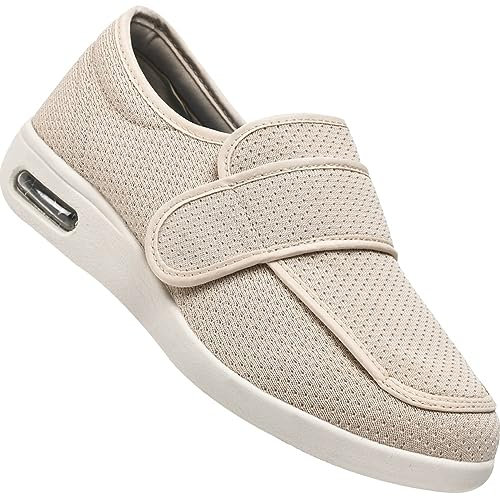 Zapatos Pies Anchos, Zapatillas Mujer Ortopedica Zapatos Juanetes Mujer Zapatos Mujer Ancho Especial Verano Zapato De Salud Cómodo (Color : Beige, Size : 41 EU)