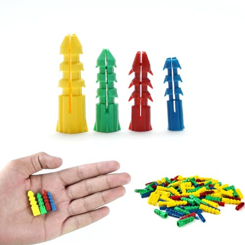 Rawl Plugs for Plasterboard Wall Plugs Assorted Impact Resistant Raw Plugs for Brick Wall, Concrete, Plasterboard Fixings Picture Hanging | 5mm, 6mm, 7mm and 8mm Assortment (150 Plugs)