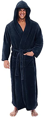 Herbstjacke Damen Verlängerte Robe Home Winter Bademantel Herren Schal Mantel Ärmel Kleidung Lange Dessous Sexy Ketten Dessous (Dark Blue, XXXXL)