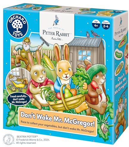 Orchard Toys Peter Rabbit™ Don’t Wake Mr. McGregor - Counting Board Games for 4 Year Olds - Learning and Educational Children's Games for Boys, Girls, Toddlers, and Kids Age 4 and Up - 2-4 Players