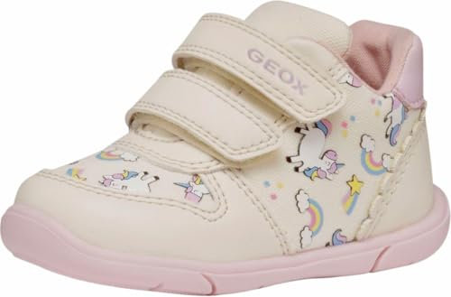 Geox Baby-Mädchen B ZAPITO Girl A Sneaker, Ivory/Pink, 20 EU