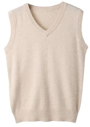 Gilet da uomo in cashmere con scollo a V sciolto senza maniche gilet in maglia