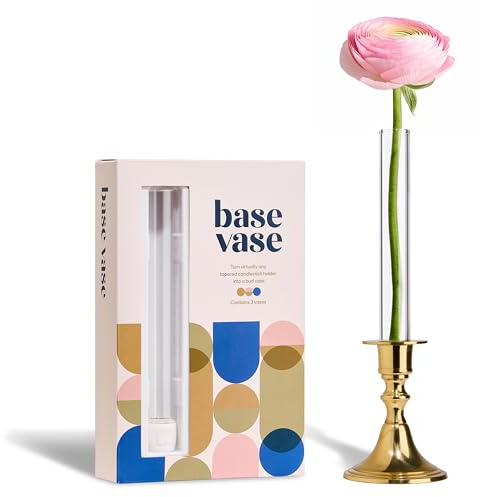 Base Vase (3-Pack) - The Bud Vase That Fits in Taper Candle Holders | Create Floral Arrangements for Tablescapes, Centerpieces, Weddings and Home Decor