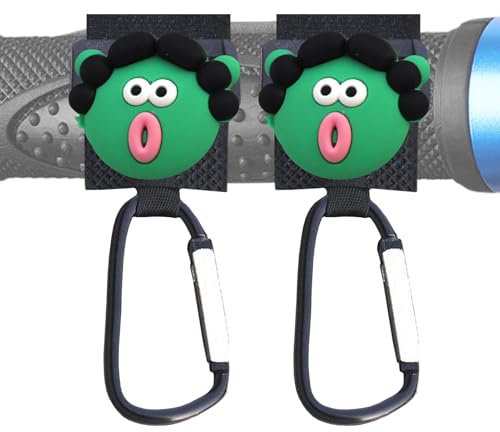 Gancio per borsa per passeggino, ganci per passeggino, 2 clip per | passeggino, cinghie per passeggino, blocco per passeggino, carrello della spesa, gancio per seggiolino auto