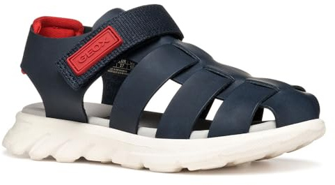 Geox J AIRADYUM BO Sandalia, azul marino/rojo, talla 38 EU