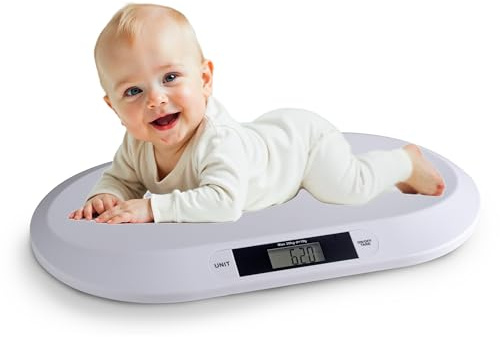 Innoliving INMD-039 Balance de bébé numérique de haute précision, fonction de serre et poids de verrouillage, écran LCD, portée 20 kg, design ergonomique pour bébés et enfants