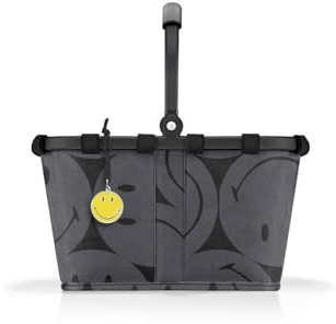 reisenthel Carrybag XS – Cesta de la Compra Estable tamaño XS con práctico Bolsillo Interior, diseño Elegante e Impermeable, Smiley Grey, 33,5 x 21 x 19,5 cm (B x H x T)