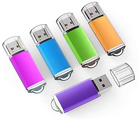 K&ZZ 16GB USB Flash Drive 5 Pack USB 2.0 Thumb Drives Memory Stick Gig Drive 16G Pen Drive USB Stick Flash Stick Jump Drive for PC Laptop, Multicolored